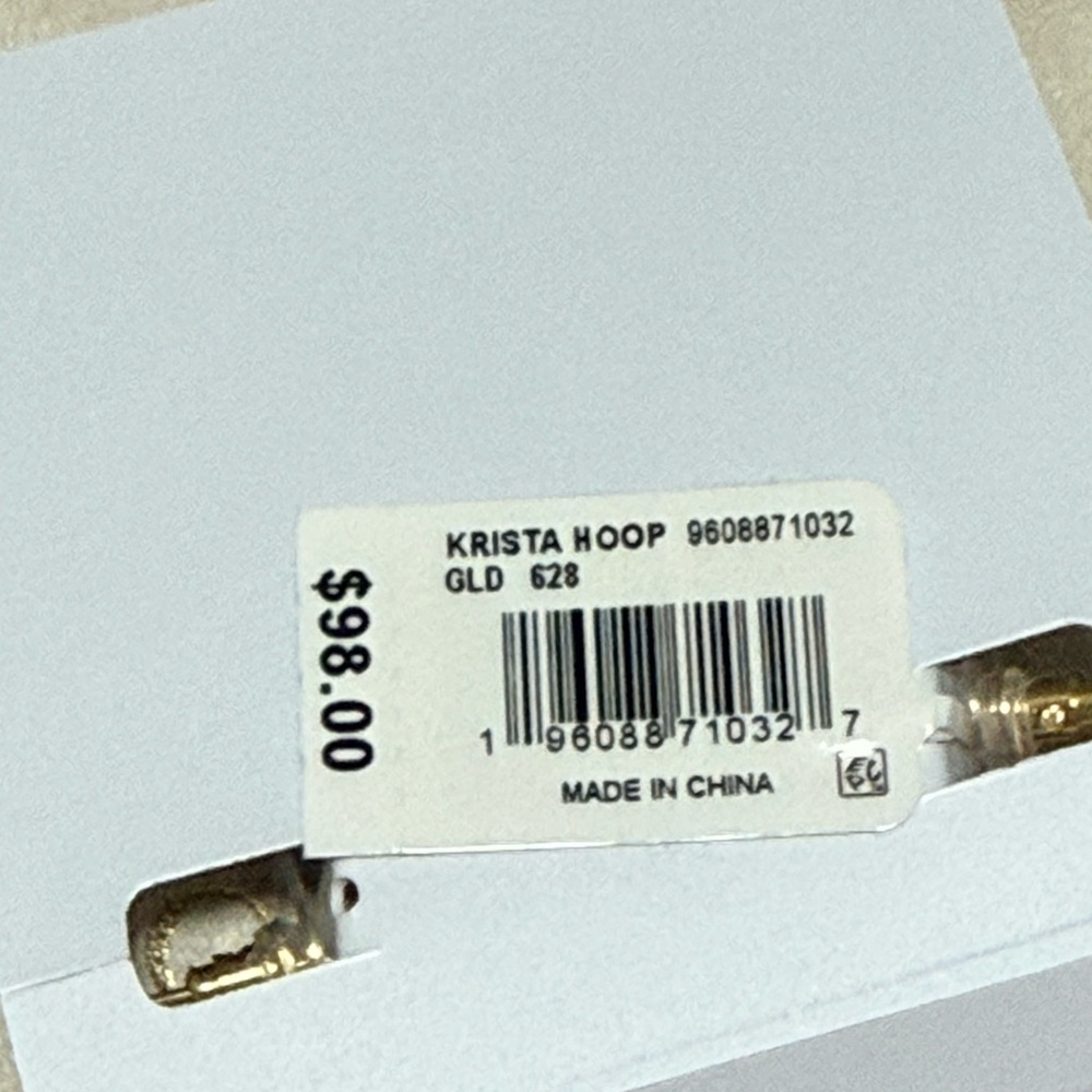 NWT Kendra Scott Krista Gold Hoop Earrings in Red Mix - Picture 8 of 8